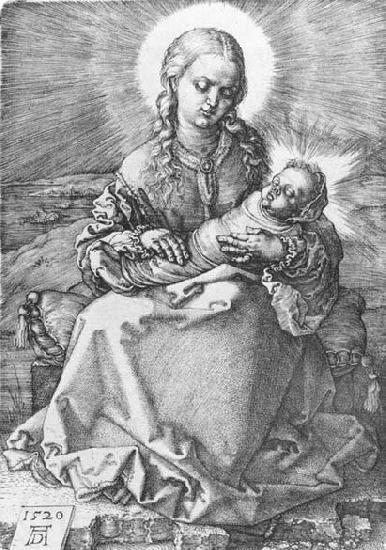 Albrecht Durer Madonna with the Swaddled Infant 1520 Engraving